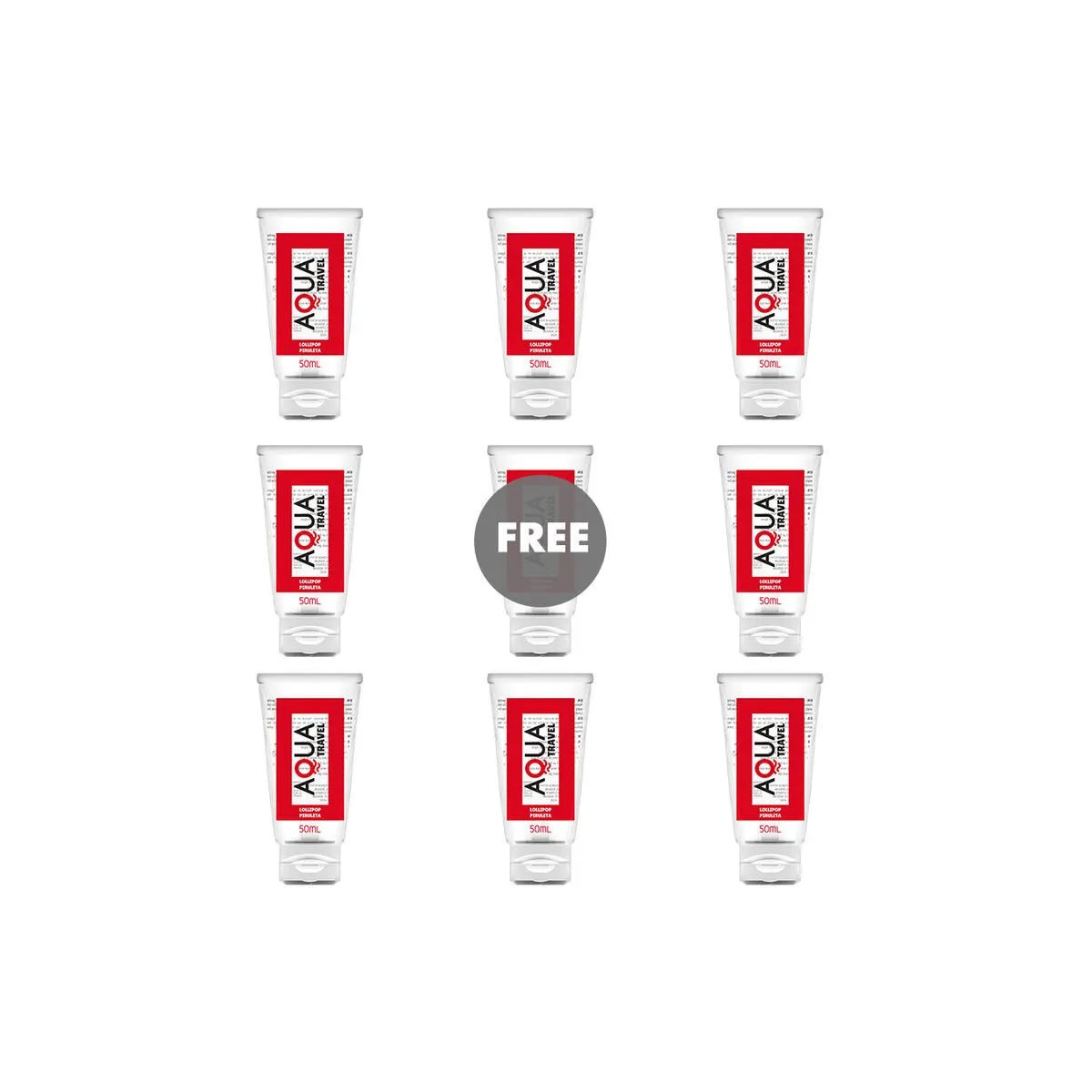 Lollipop Flavour Wasserbasiertes Gleitmittel - 50 ml 8+1 Kostenlos von Aqua Travel | Fesselliebe.de