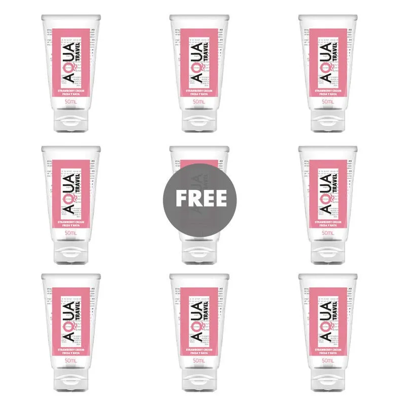 Strawberry Cream Flavour Wasserbasiertes Gleitmittel - 50 ml 8+1 Kostenlos von Aqua Travel | Fesselliebe.de