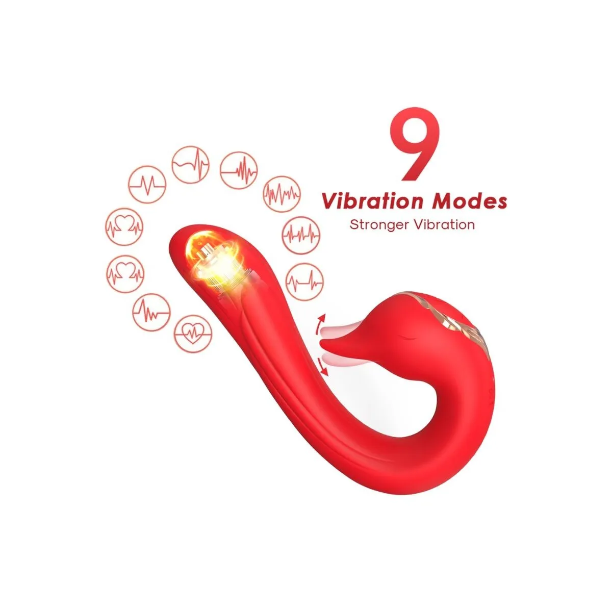 Delfin Vibrator Multiposition & Wärmeeffekt Rot von Armony Vibrators | Fesselliebe.de