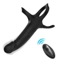 Dildo mit Ring & Vibrator mit Fernbedienung Schwarz von Armony For Him