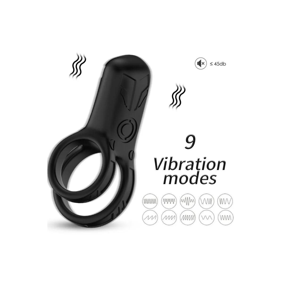 Doppelringvibrator Schwarz von Armony For Him | Fesselliebe.de