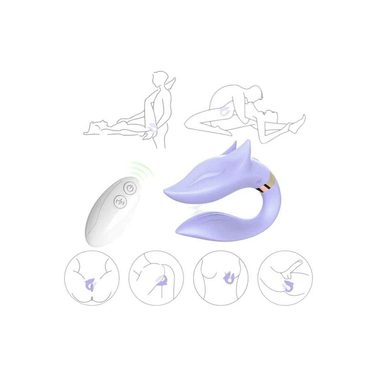 Fox Vibrator für Paare, mit Fernbedienung, Lila von Armony For Couples | Fesselliebe.de