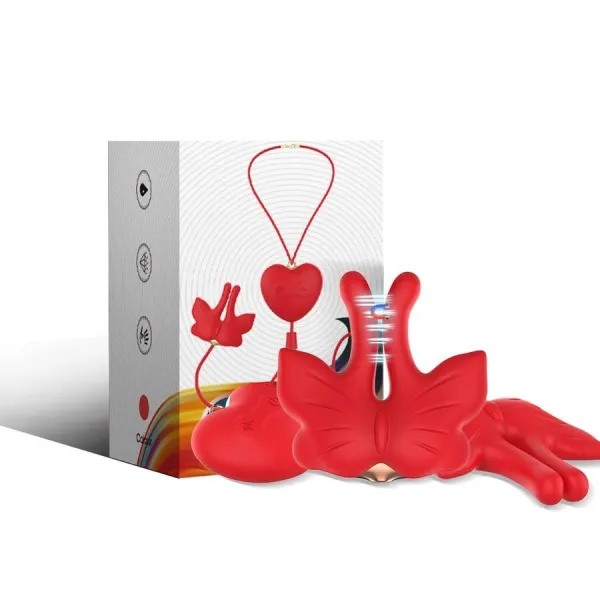 Magnetische Nippelklemmen mit Vibration Schmetterlingsform Rot von Armony Stimulators | Fesselliebe.de