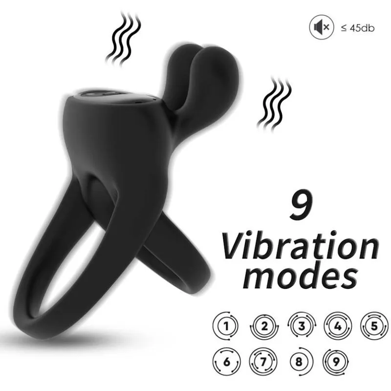 Ringvibrator Rabbit Schwarz von Armony For Him | Fesselliebe.de