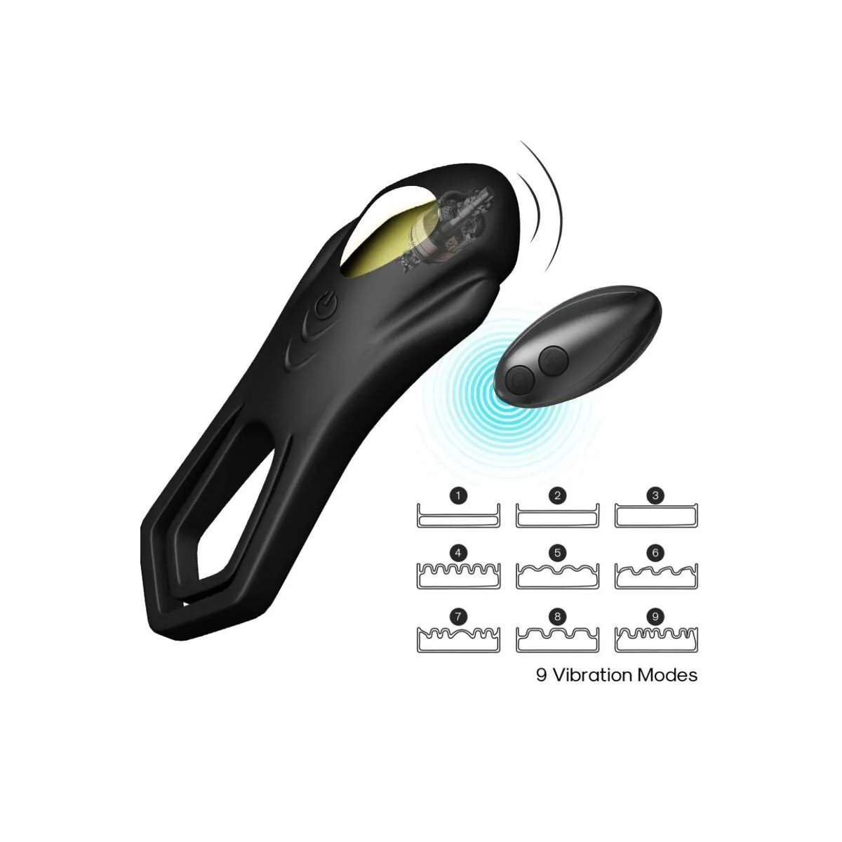 Roadster Vibrator Doppelring-Fernbedienung Schwarz von Armony For Him | Fesselliebe.de