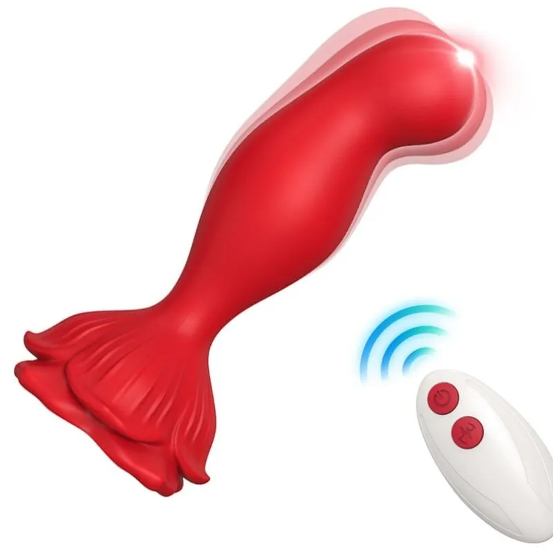 Rosa Vibrator & Analplug mit Fernbedienung Rot von Armony Anal | Fesselliebe.de