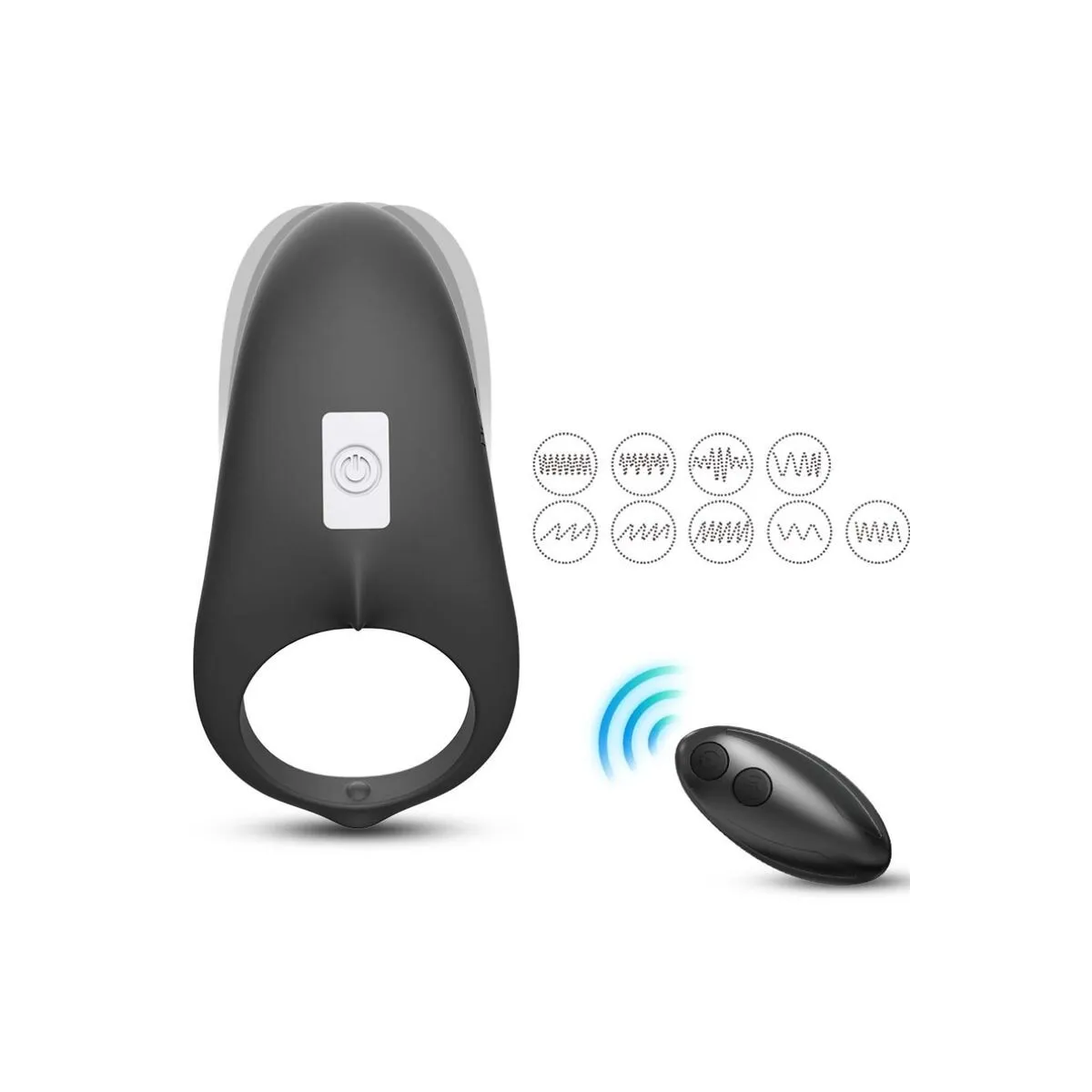 Shark Vibratorring für Paare mit Fernbedienung Schwarz von Armony For Him | Fesselliebe.de