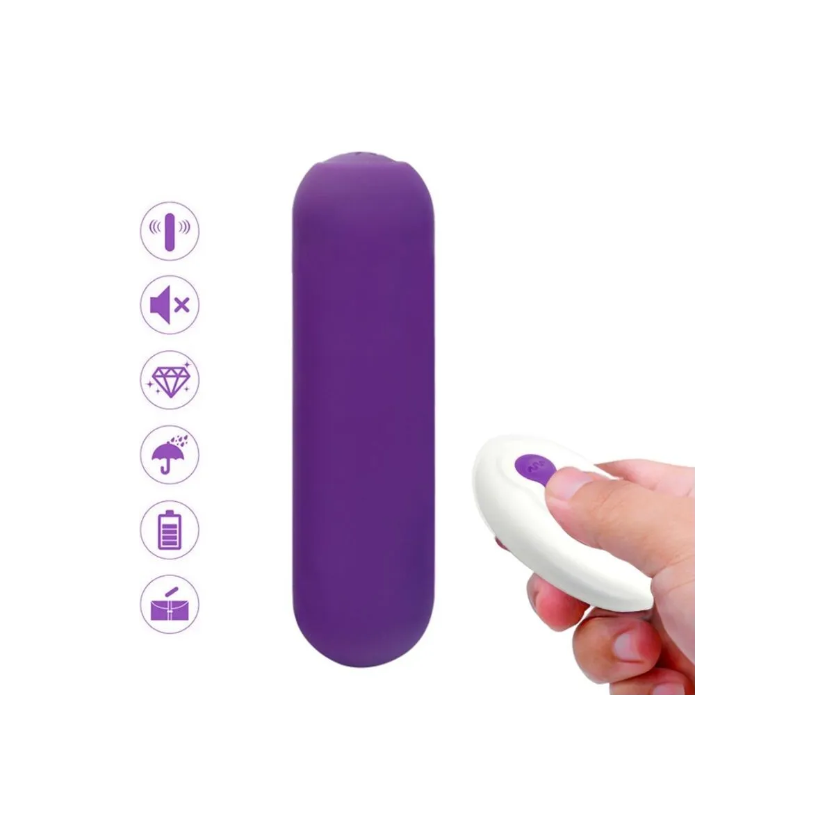Splash Joie Vibrator Bullet Silikon mit Fernbedienung 10 Vibrationen 75 X 19 cm Lila von Armony Stimulators | Fesselliebe.de