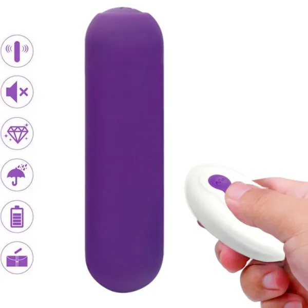 Splash Joie Vibrator Bullet Silikon mit Fernbedienung 10 Vibrationen 75 X 19 cm Lila von Armony Stimulators | Fesselliebe.de