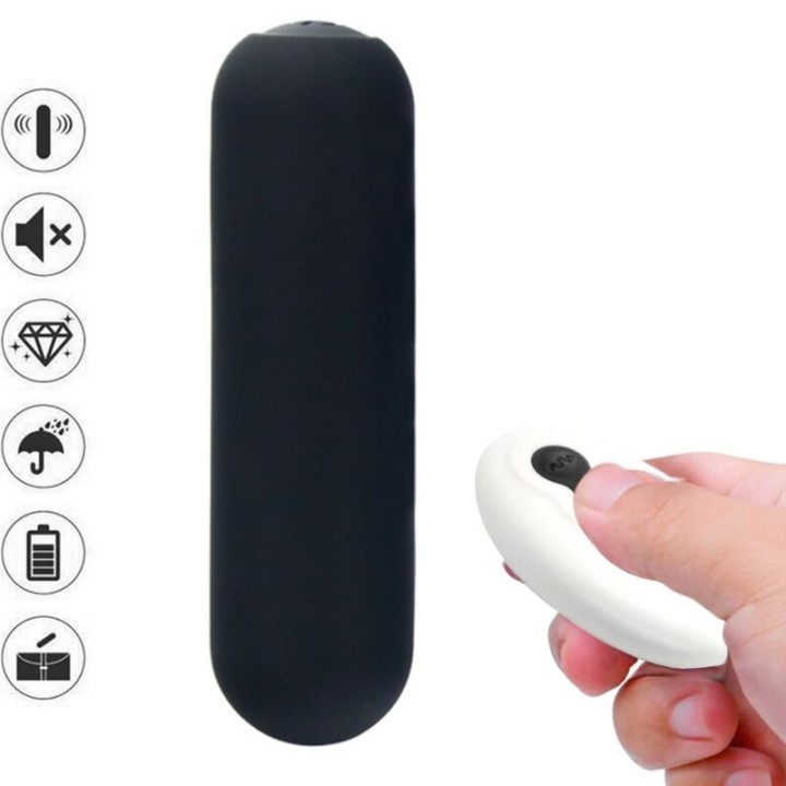 Splash Joie Vibrator Bullet Silikon mit Fernbedienung 10 Vibrationen 75 X 19 cm Schwarz von Armony Stimulators | Fesselliebe.de