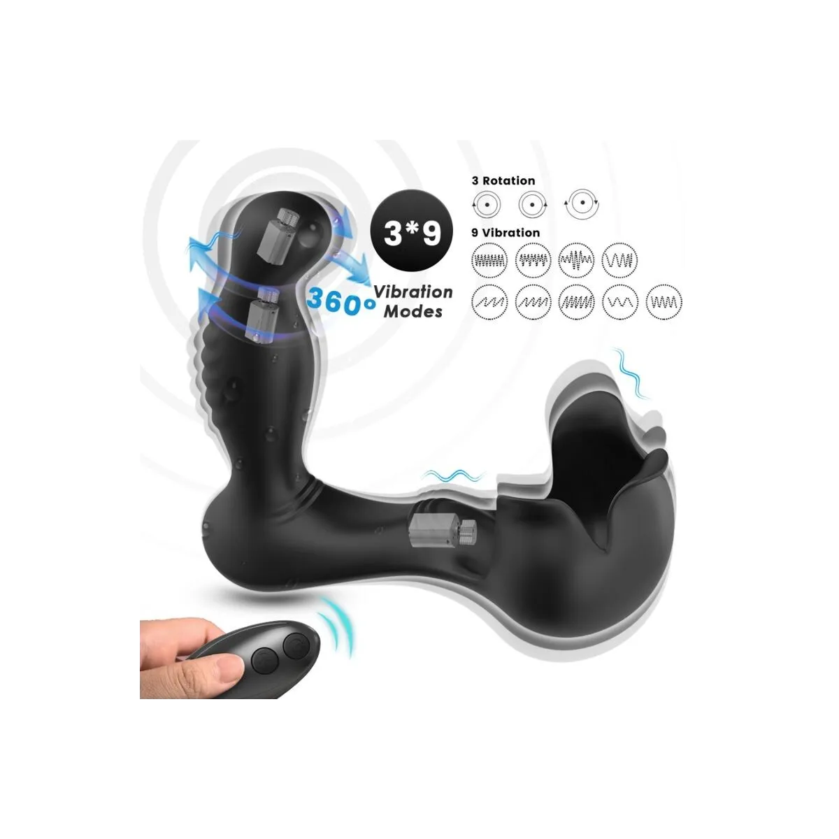 Surround Vibrator Anal & Stimulator Hoden mit Fernbedienung Schwarz von Armony For Him | Fesselliebe.de