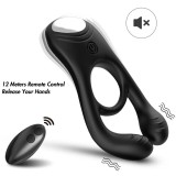 Veyron Doppel-Vibrator-Ringspielzeug für Paare mit Fernbedienung Schwarz von Armony For Him | Fesselliebe.de