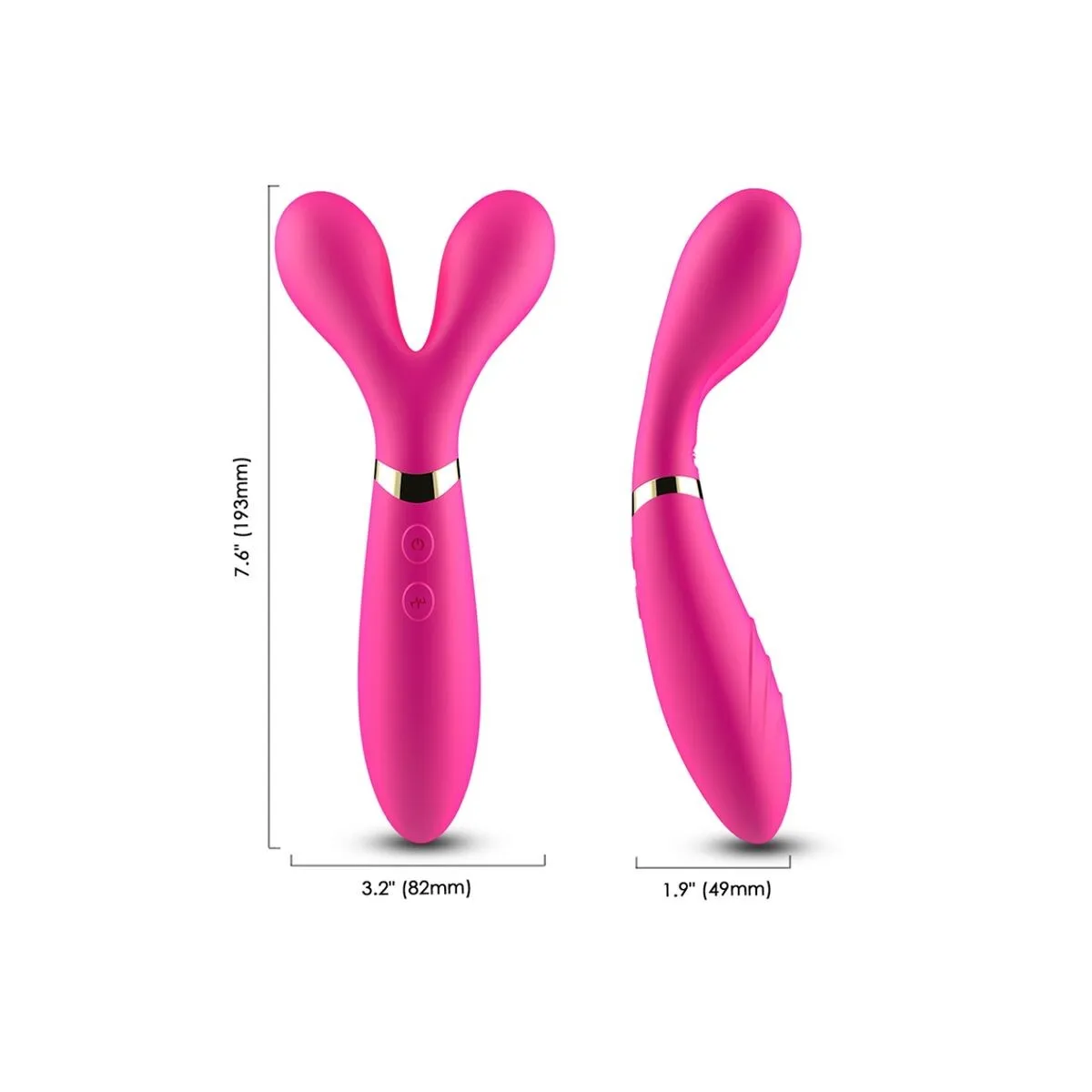 Y-Wand Massager & Vibrator Doppelkopf Fuchsia von Armony Massagers | Fesselliebe.de