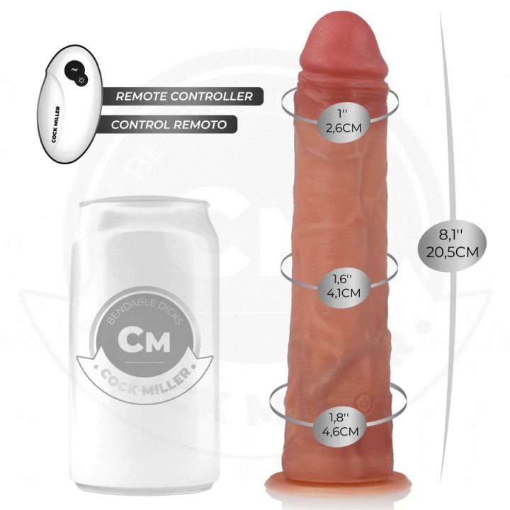 Hyperrealistischer Dildo mit Saugnäpfen und Stossfunktion mit Fernbedienung 20,5 cm von Cock Miller | Fesselliebe.de