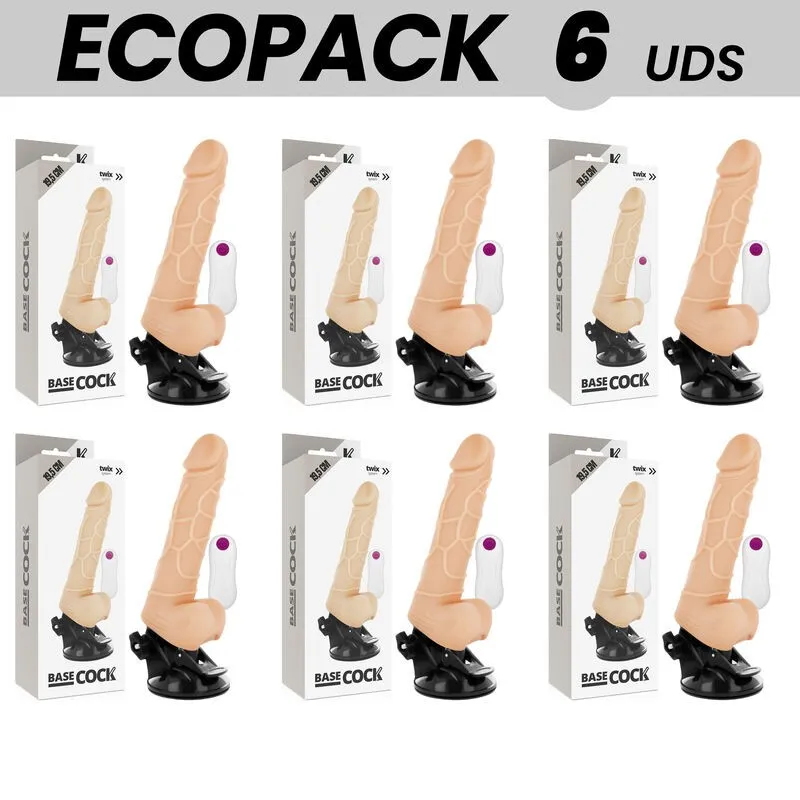 Basecock Realistischer Vibrator mit Fernbedienung natürlich mit Hoden 19,5 cm -O- 4 cm von Basecock | Fesselliebe.de
