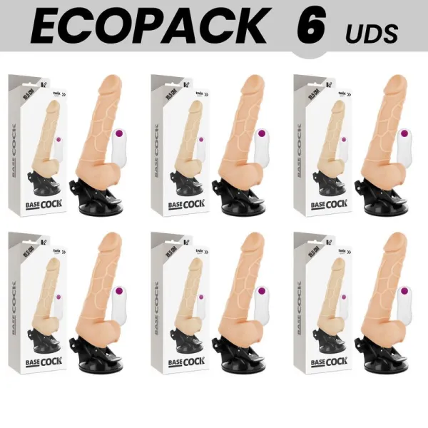 Basecock Realistischer Vibrator mit Fernbedienung natürlich mit Hoden 19,5 cm -O- 4 cm von Basecock | Fesselliebe.de