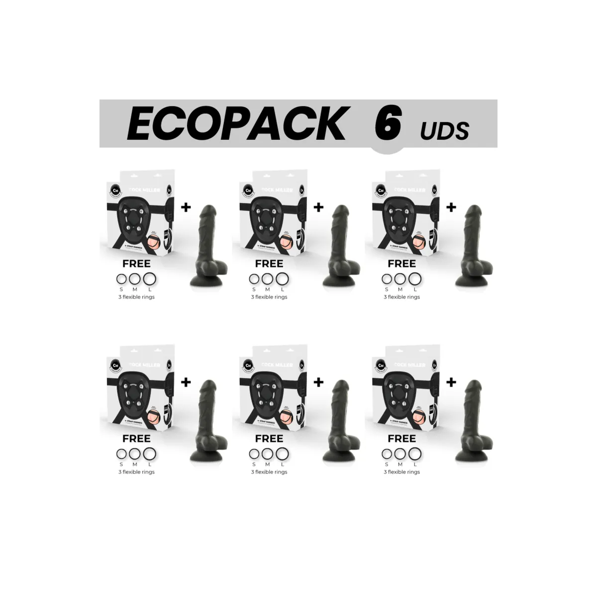 Cock Miller Harness + Dildo Silikon Dichte Biegsamer Schwarzer Cocksil 13 cm von Cock Miller | Fesselliebe.de