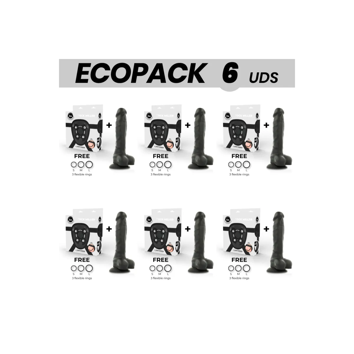 Cock Miller Harness + Silikon Dichte Biegsamer Schwarzer Cocksil 19,5 cm von Cock Miller | Fesselliebe.de