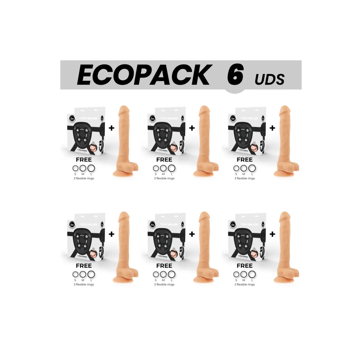 Cock Miller Harness + Silikon Dichte Artikulierbares Cocksil 24 cm von Cock Miller | Fesselliebe.de