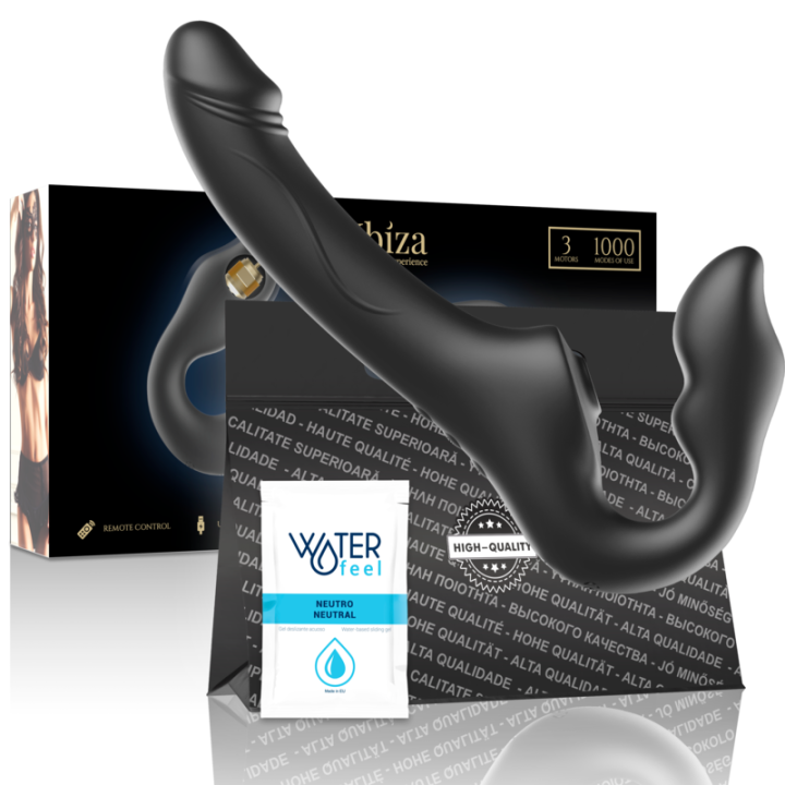 Fernbedienung, Riemenloser Vibrator, 3 Motoren, 1000 Kombinationen, von Ibiza | Fesselliebe.de