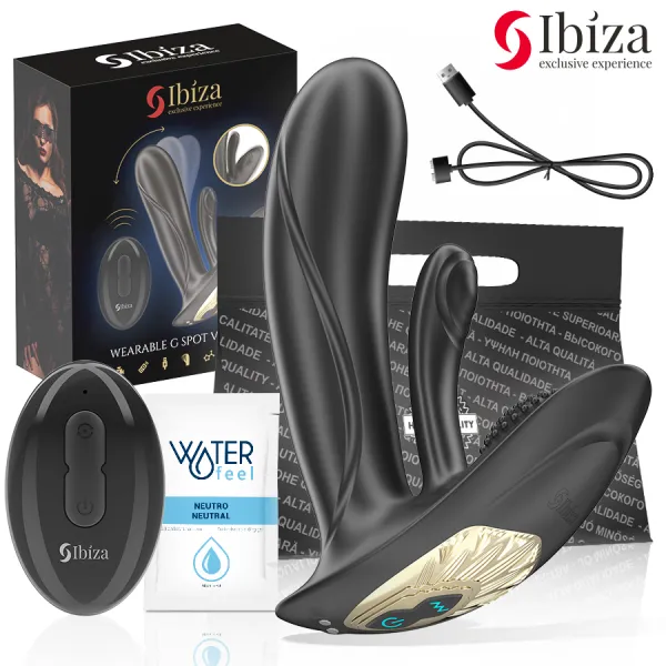 Tragbarer Vibrator mit G-Punkt- und Klitorisstimulation mit Fernbedienung von Ibiza | Fesselliebe.de