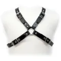 Schwarzer Schnalle Harness für Männer von Leather Body