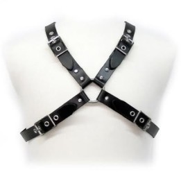 Schwarzer Schnalle Harness für Männer von Leather Body | Fesselliebe.de