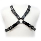 Schwarzer Schnalle Harness für Männer von Leather Body | Fesselliebe.de