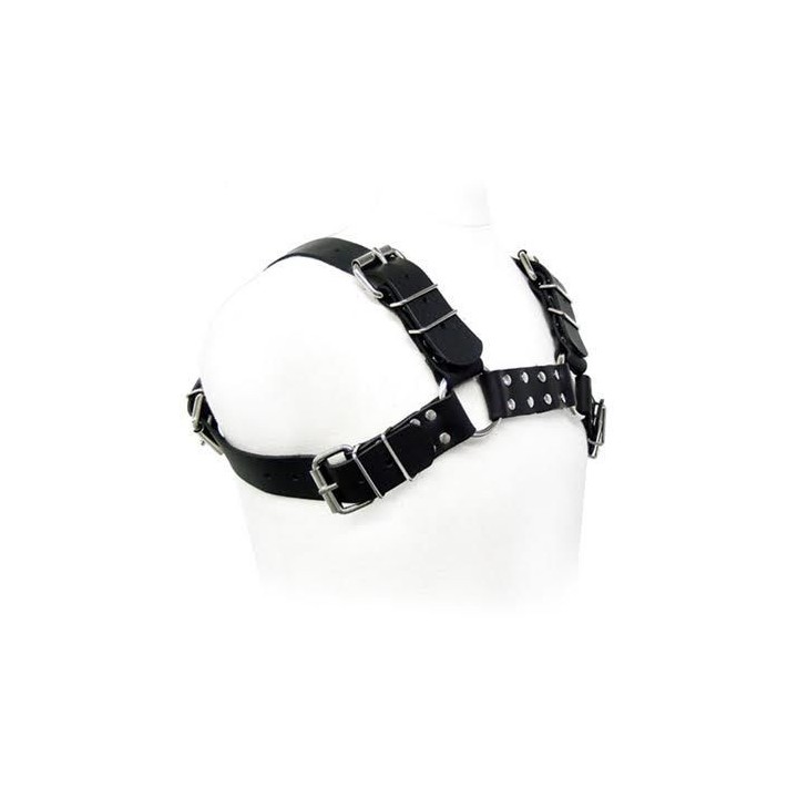Schwarzes Bulldog-Geschirr von Leather Body | Fesselliebe.de