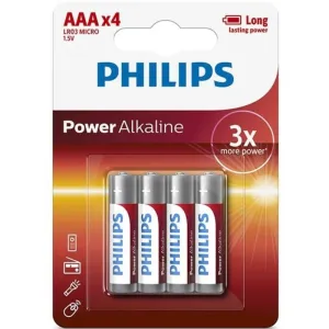 Power Alkaline-Batterie Aaa Lr03, Blister*4 von Phillips | Fesselliebe.de
