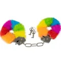 Handschellen aus Metall mit Regenbogengefüttert von Spencer & Fletwood