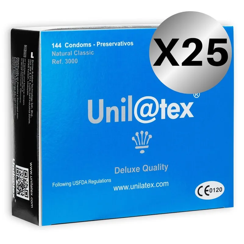 Natürliche Kondome Packung 25 X 144 Stück von Unilatex | Fesselliebe.de