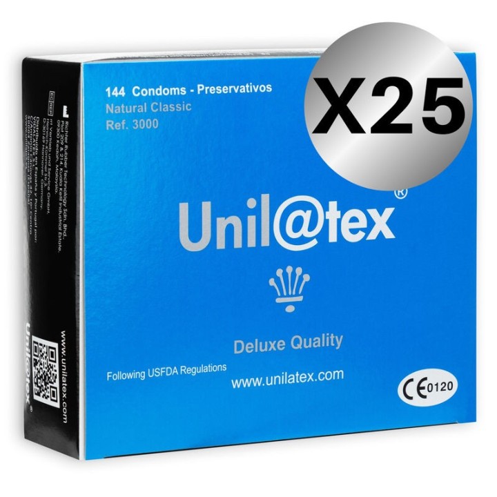 Natürliche Kondome Packung 25 X 144 Stück von Unilatex | Fesselliebe.de