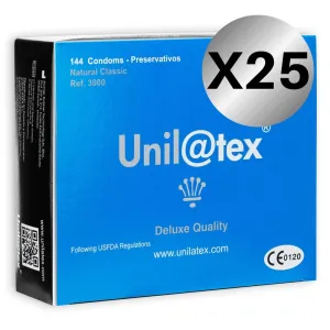 Natürliche Kondome Packung 25 X 144 Stück von Unilatex | Fesselliebe.de