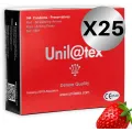 Rote / Erdbeere Kondome Packung 25 X 144 Stück von Unilatex