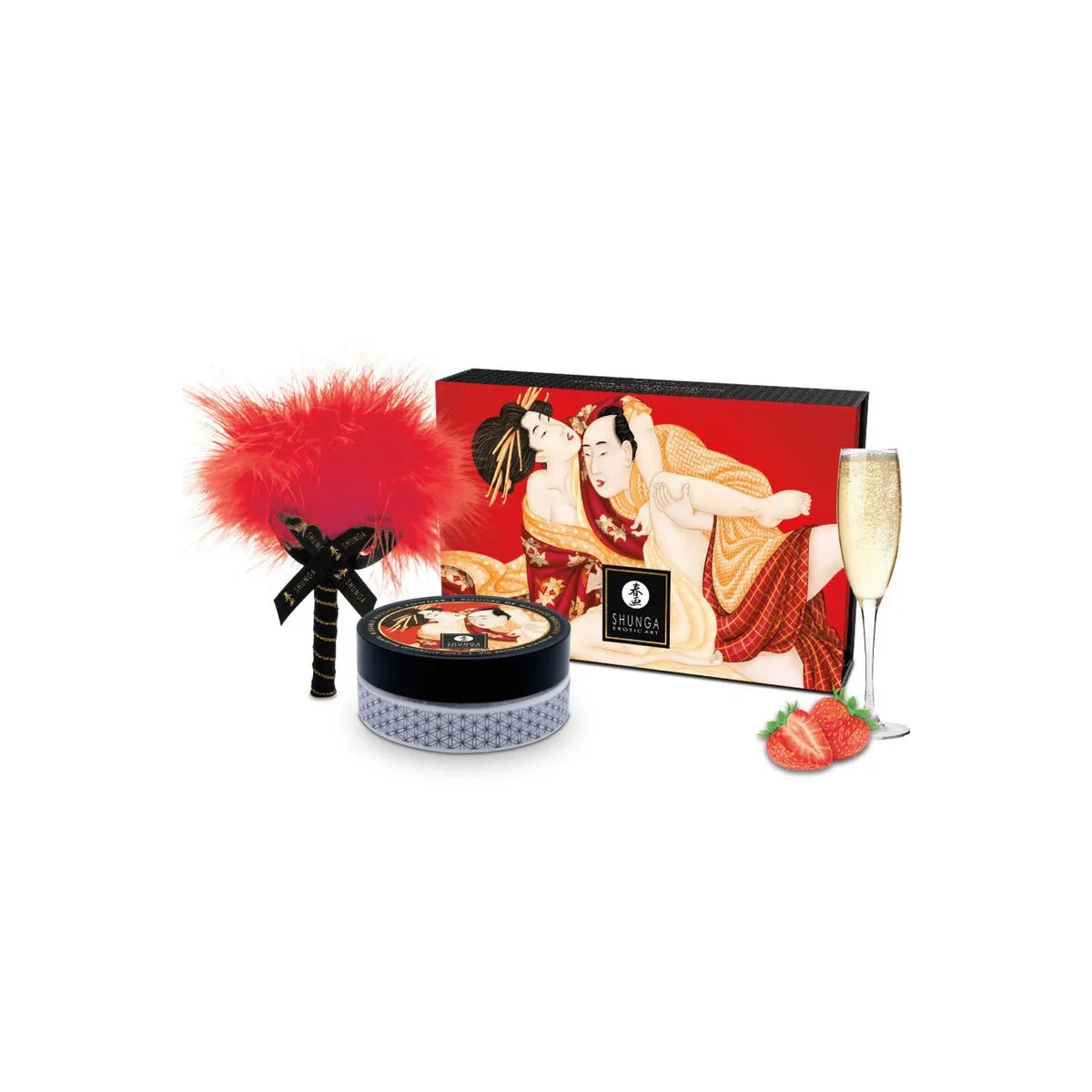 Erdbeer-Essbare Massagepulver-Set von Shunga Body Power | Fesselliebe.de