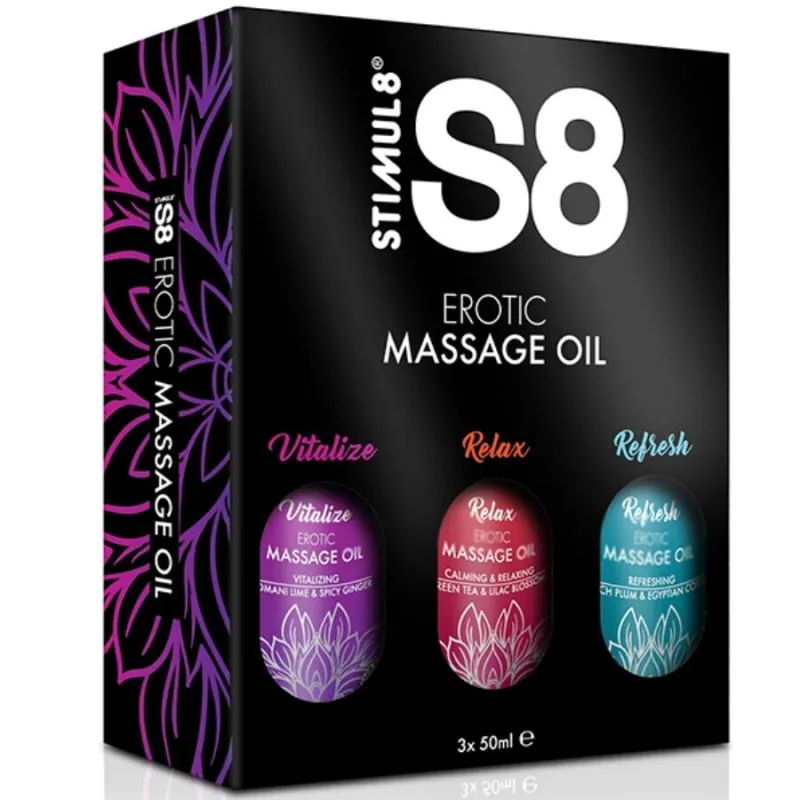 S8 Massageöl Box 3 X 50 ml von Stimul8 | Fesselliebe.de