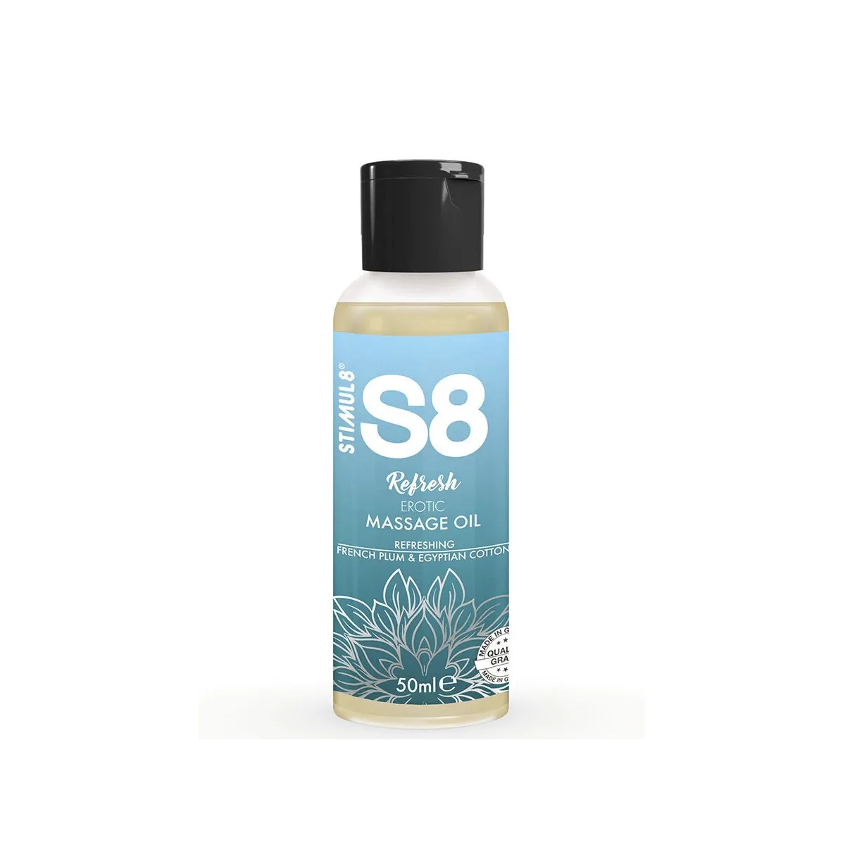S8 Refresh Erotisches Baumwollmassageöl 50 ml von Stimul8 | Fesselliebe.de
