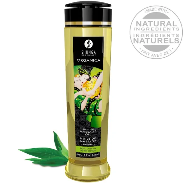 Bio Massageöl Grüner Tee 240 ml von Shunga Oils | Fesselliebe.de