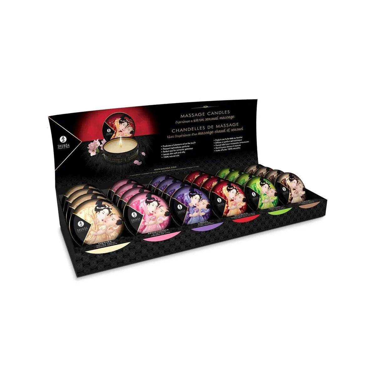Mini Caress By Candlelight Display Massagekerzen 24 Stück von Shunga Candles | Fesselliebe.de