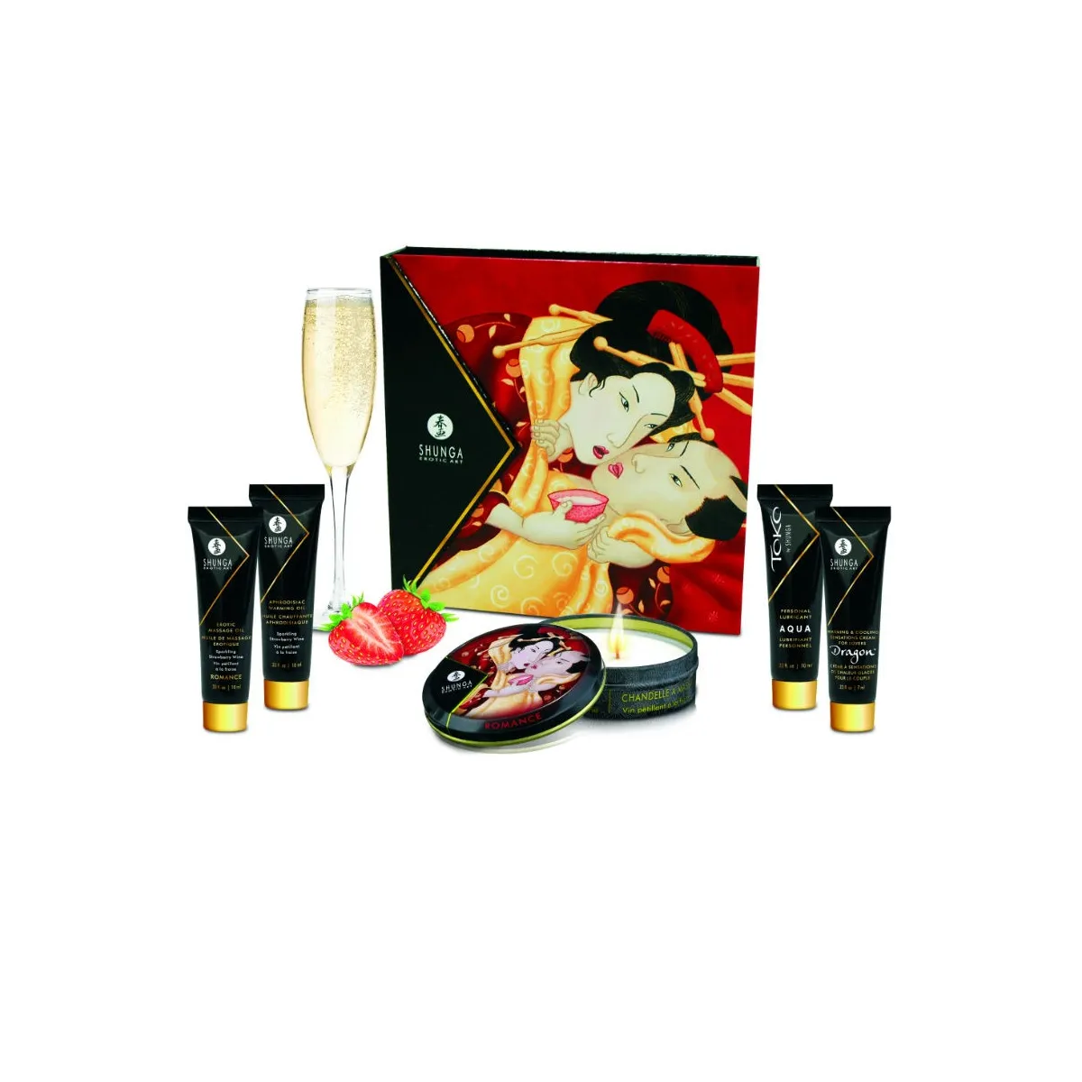 Geheimes Geisha-Erdbeer- und Cava-Kit von Shunga Kits | Fesselliebe.de