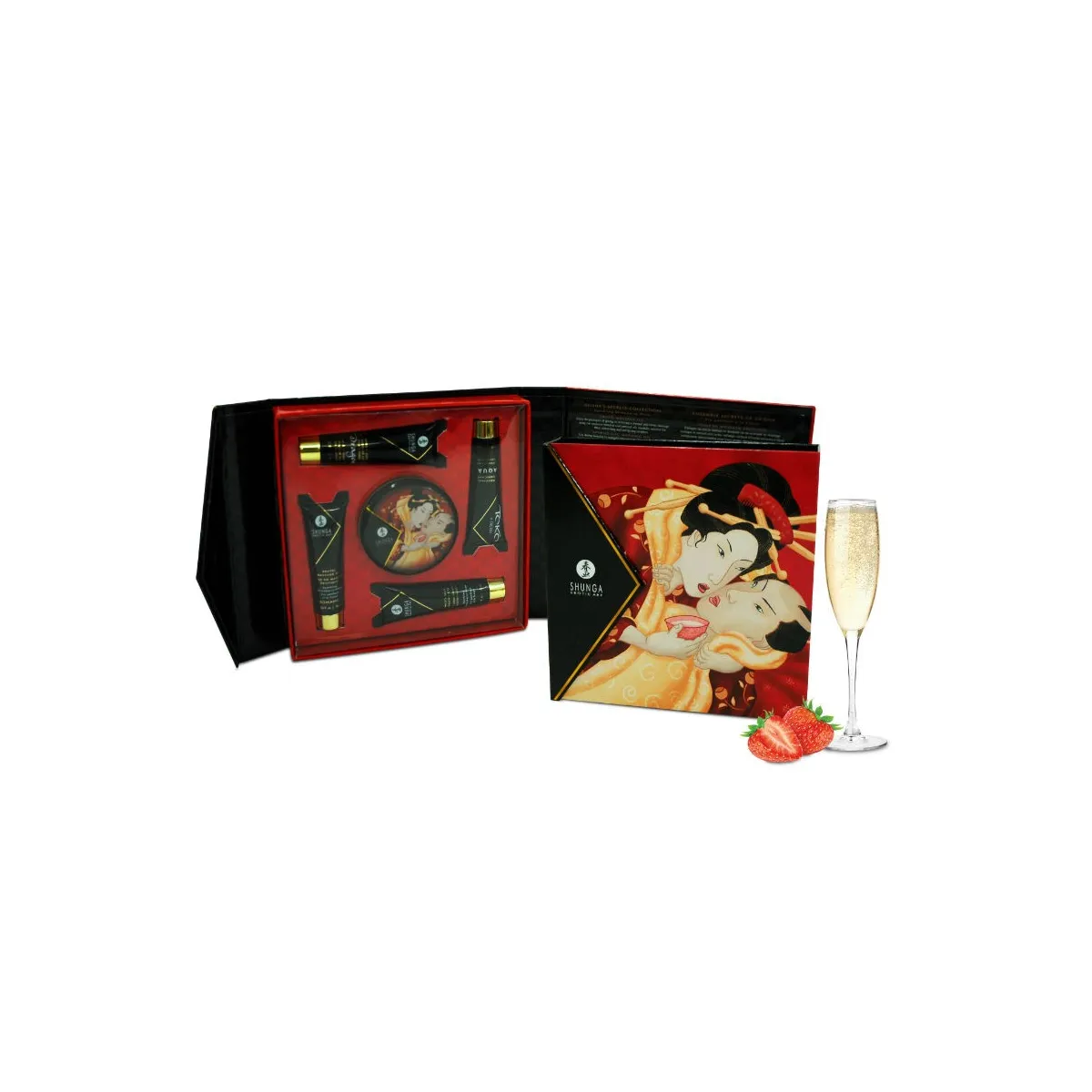 Geheimes Geisha-Erdbeer- und Cava-Kit von Shunga Kits | Fesselliebe.de