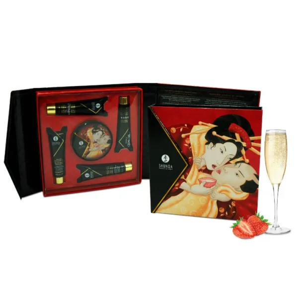 Geheimes Geisha-Erdbeer- und Cava-Kit von Shunga Kits | Fesselliebe.de