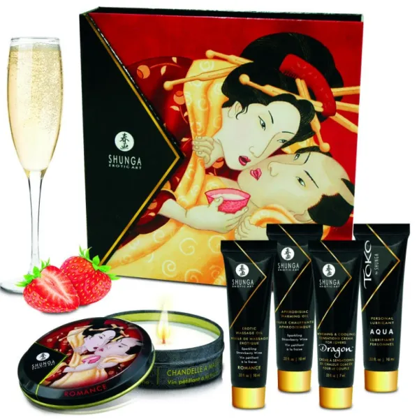Geheimes Geisha-Erdbeer- und Cava-Kit von Shunga Kits | Fesselliebe.de