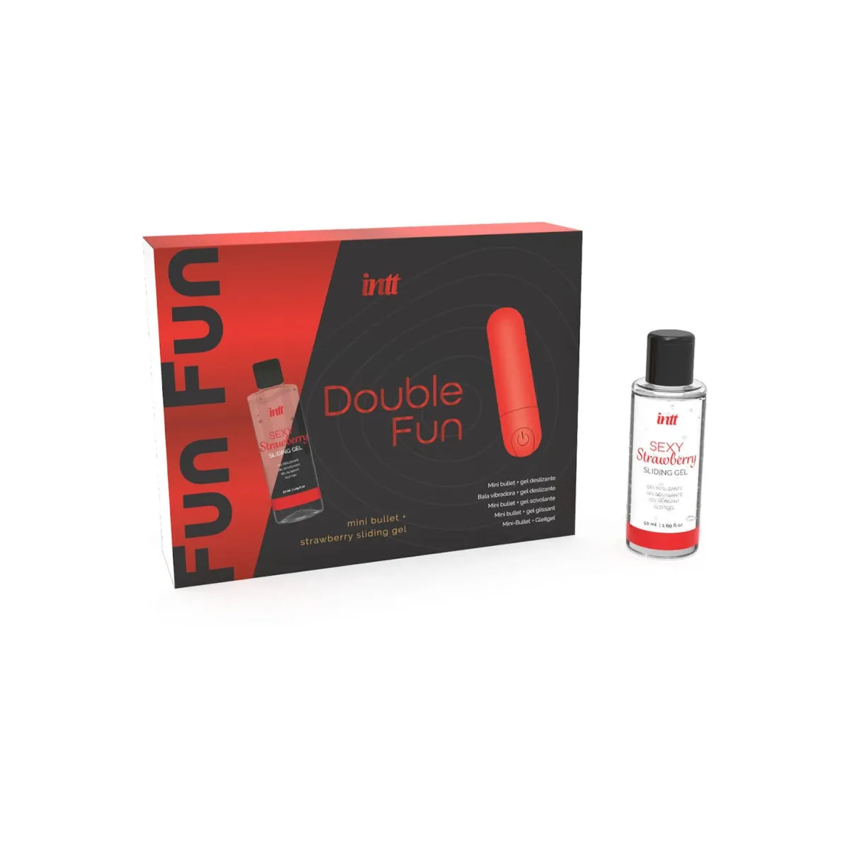 Doppelter Spass-Kit mit Vibrierender Kugel und Erdbeer-Massagegel von Intt Releases | Fesselliebe.de