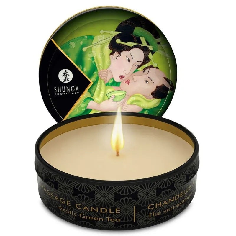 Mini Caress By Candelight Massagekerze T Grün 30 ml von Shunga Candles | Fesselliebe.de