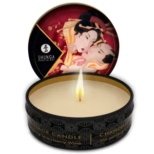 Mini Caress By Candelight Erdbeere und Cava Massagekerze 30 ml von Shunga Candles | Fesselliebe.de