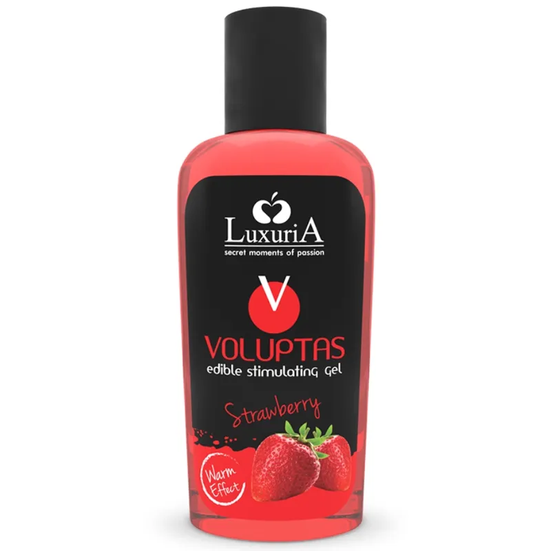 Voluptas Essbares Massagegel mit Wrmendem Effekt - Erdbeere 100 ml von Intimateline Luxuria | Fesselliebe.de