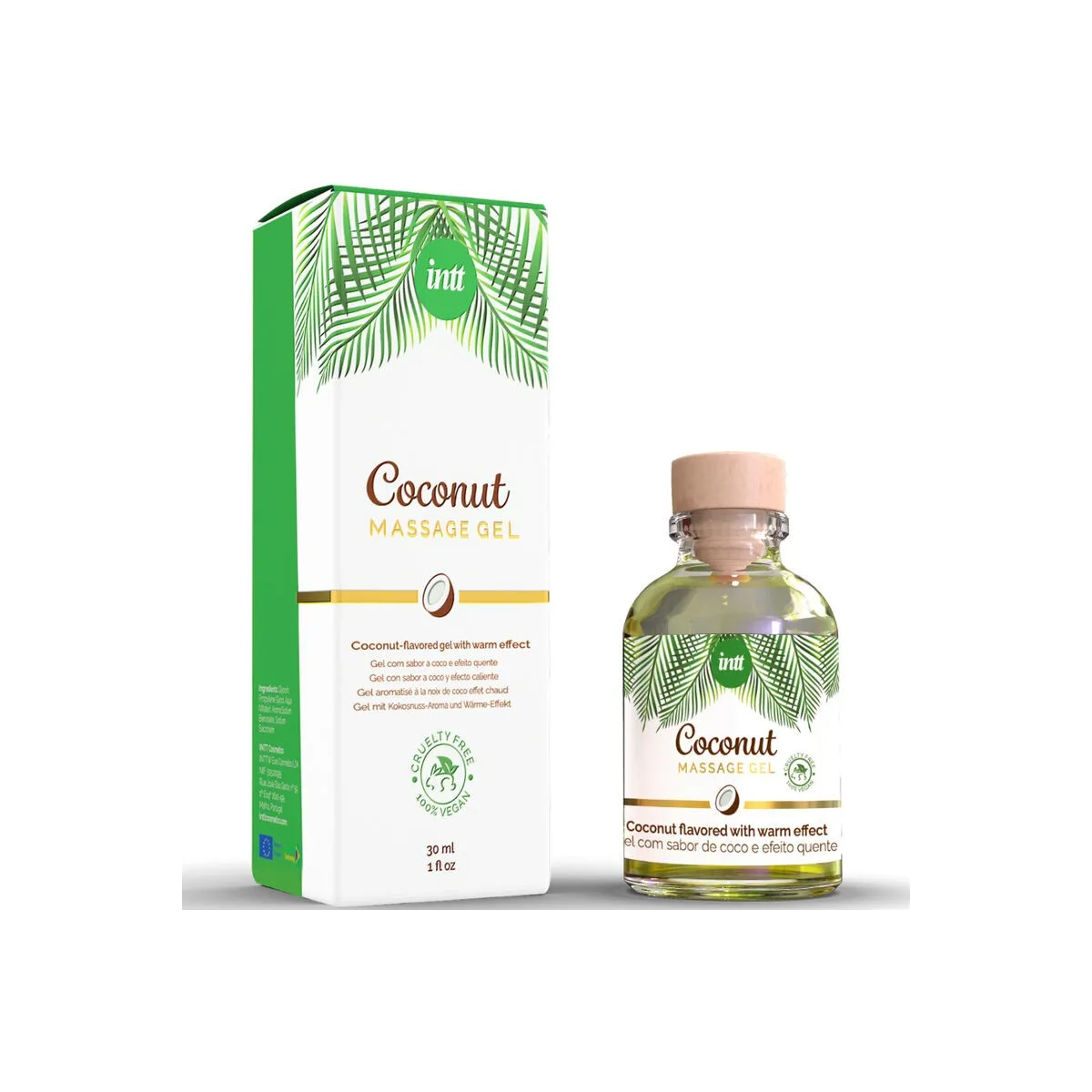 Veganes Massagegel mit Kokosnussgeschmack und Erwrmender Wirkung von Intt Vegan Line | Fesselliebe.de