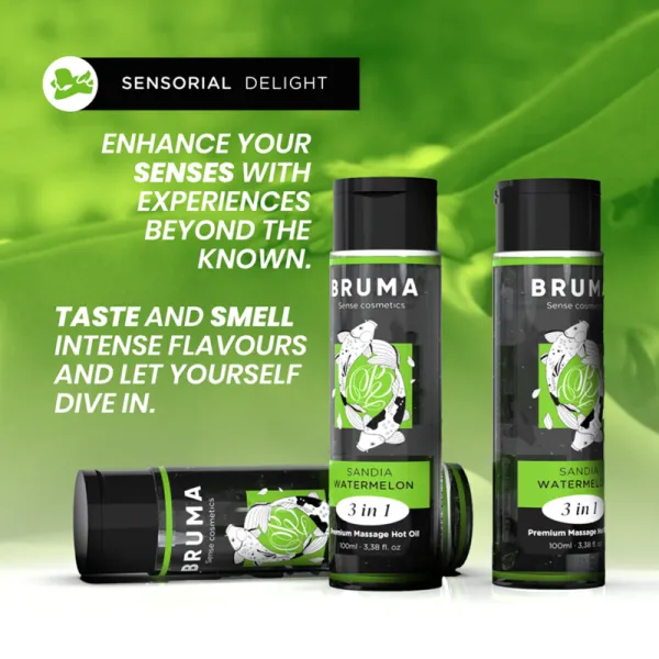 Premium-Massageöl mit Wärmeeffekt, Wassermelone-Geschmack 3 In 1 - 100 ml von Bruma | Fesselliebe.de